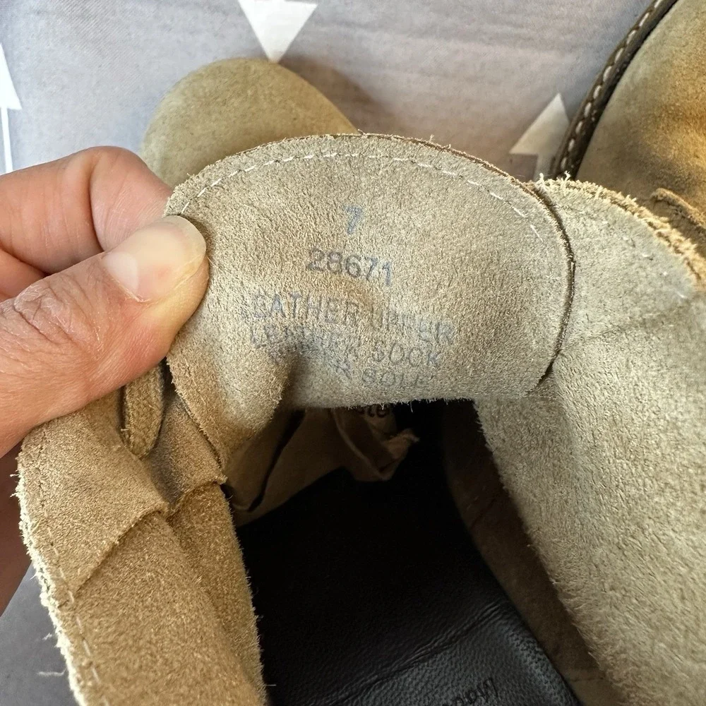 J. Crew Women's‎ Suede Leather McAllister Wedge Boots Sz 7 Sand Lace Up EUC $199